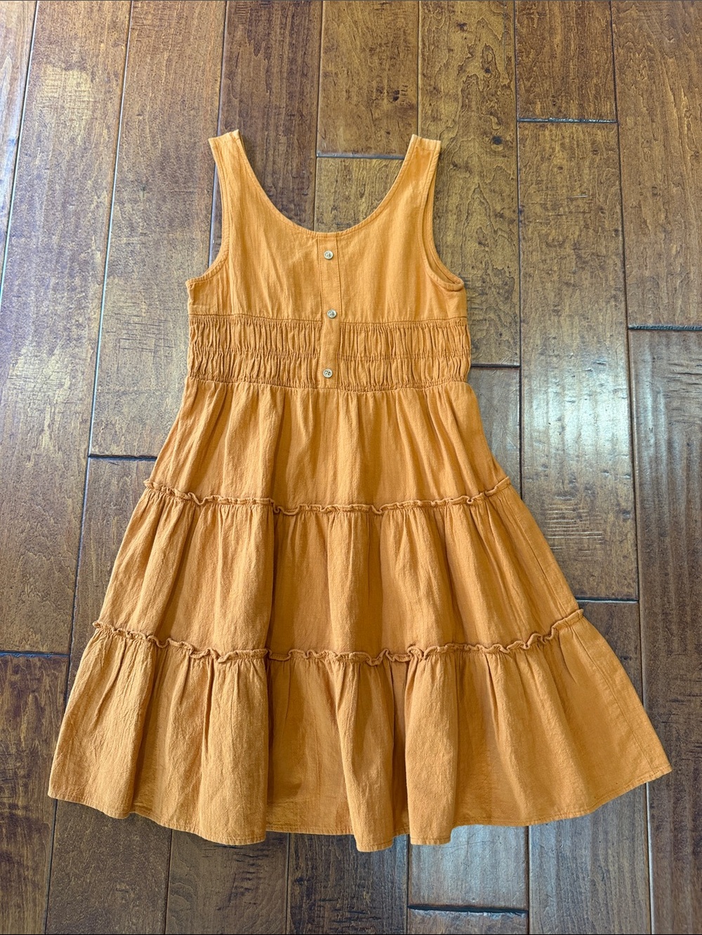 NWOT Zara Kids Girls' Orange Tiered Button-Front Sundress